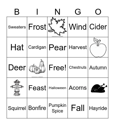 Fall Bingo Card