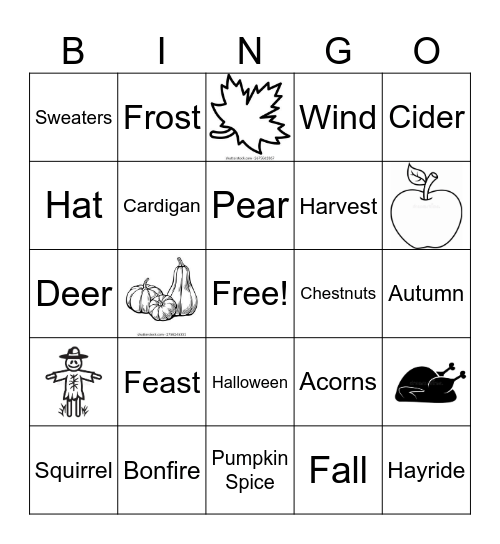 Fall Bingo Card