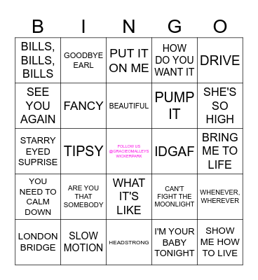 ROUND 1 Bingo Card