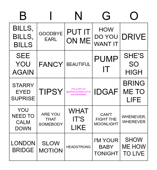 ROUND 1 Bingo Card