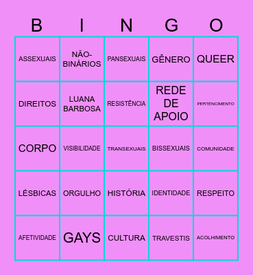 BINGO DA DIVERSIDADE Bingo Card