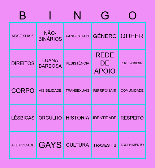BINGO DA DIVERSIDADE Bingo Card