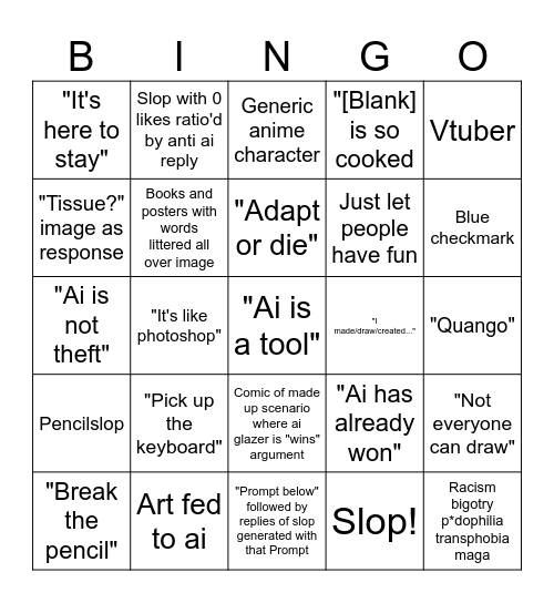 Ai bro bingo Card