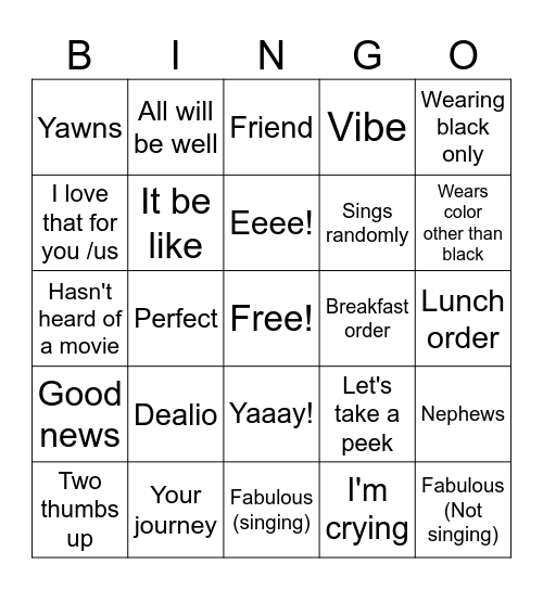 BELINGO! Bingo Card