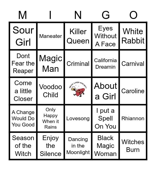 Witches, Spice and Something Nice! Bingo Card