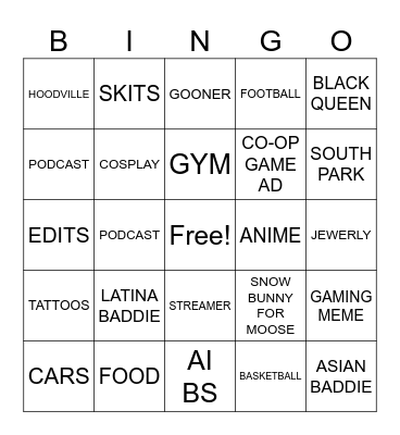 EVRYTHINGTEZ FYP Bingo Card