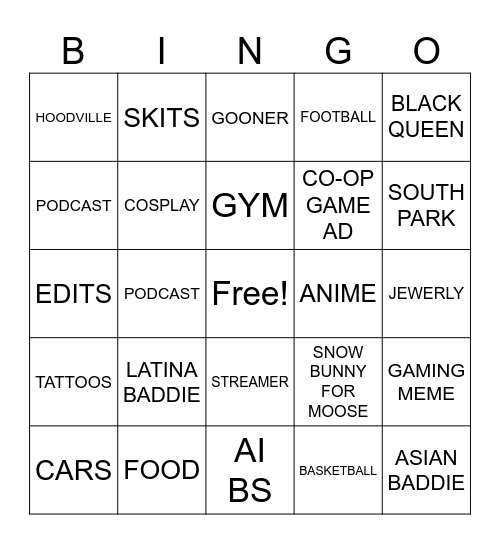 EVRYTHINGTEZ FYP Bingo Card