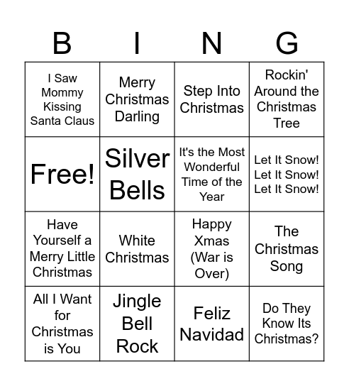 Christmas Bingo Card