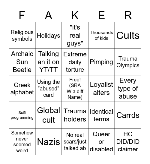 RAMCOA BINGO Card