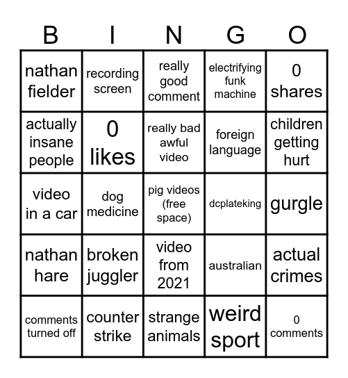 kaimans tiktok fyp bingo Card