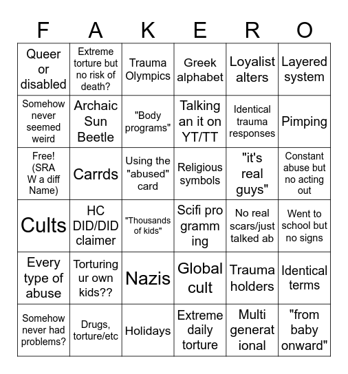 RAMCOA BINGO Card