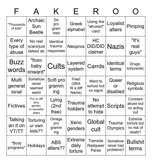 RAMCOA BINGO Card