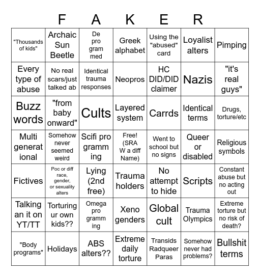 RAMCOA BINGO Card
