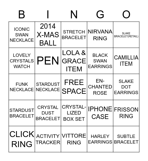 SWAROVSKI BINGO Card