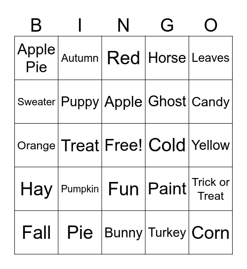 Halloween Bingo Card