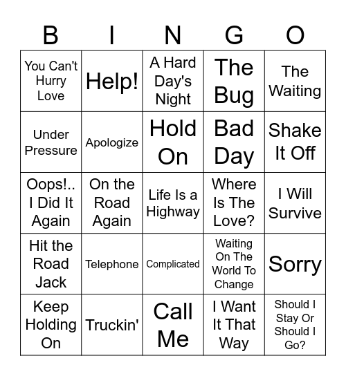 Cust Service Week - Bad Service Bingo Card