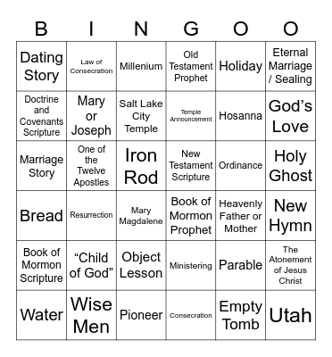 General Conference Oct. 2027 Bingo Card