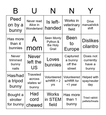 Find someone who... Bingo Card