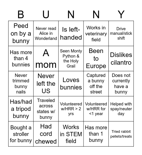 Find someone who... Bingo Card