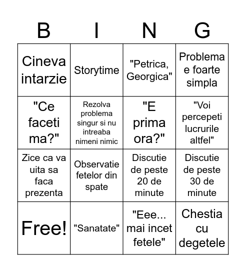 Bingo ora de fizica Bingo Card