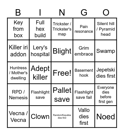 CRAZY-DBD-BINGO Card