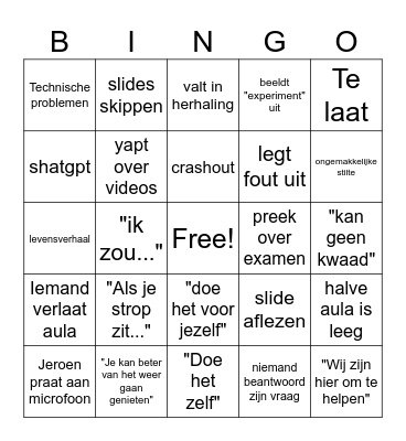 Steven Truijen Bingo Card