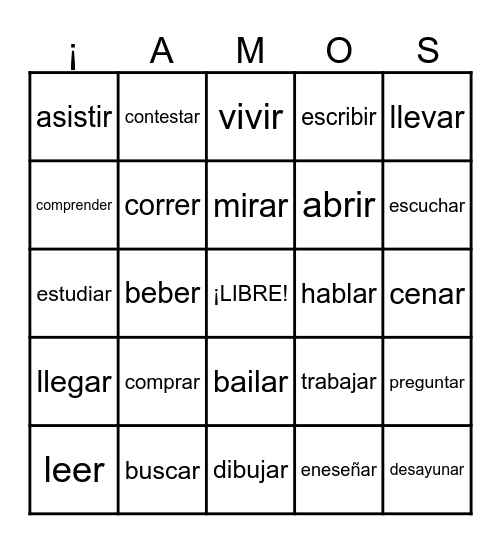 ¡VAMOS! Bingo Card