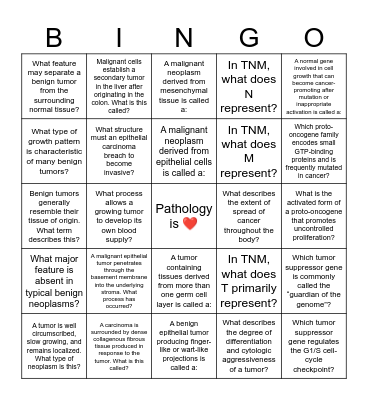NEOPLASIA Bingo Card