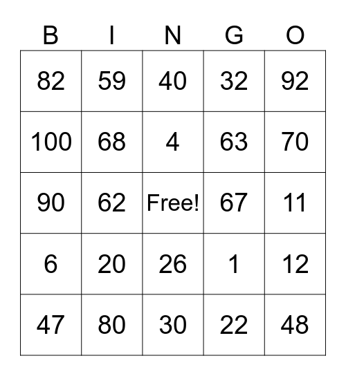 ESA-illan bingo Card