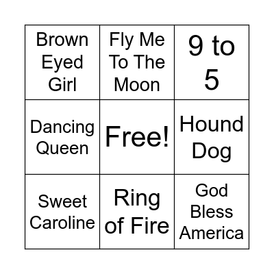 Name That Tune... BINGO! Bingo Card