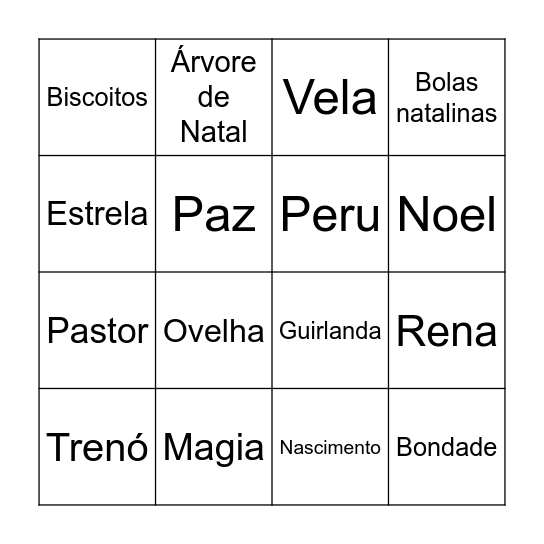 BINGO DE NATAL Bingo Card