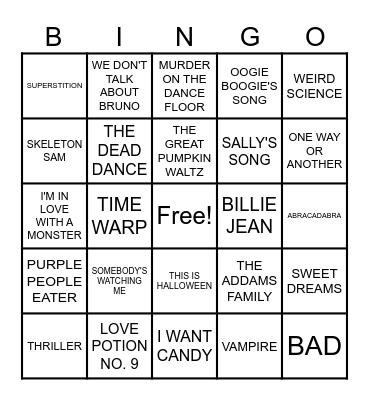 HALLOWEEN! Bingo Card