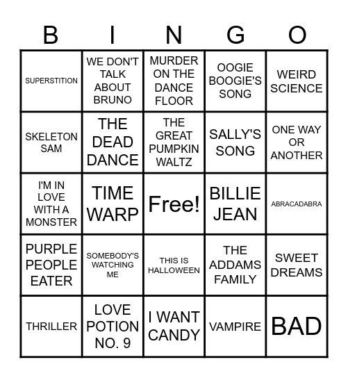 HALLOWEEN! Bingo Card