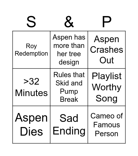 Spooky Month Bingo Card