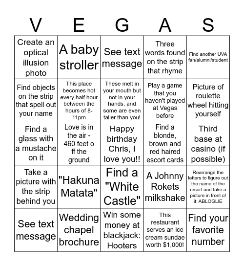 Birthday Bingo Card