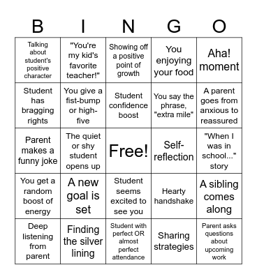 HMS-7 PT Conferences Bingo Card