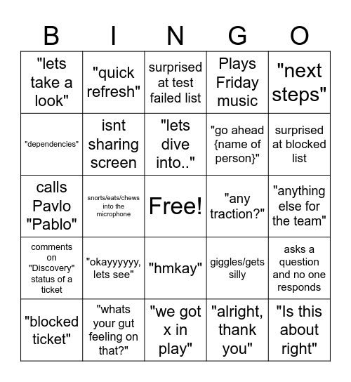 DSU BINGO Card