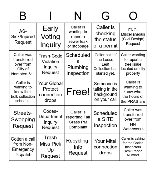 We Go The Extra Mile Bingo Card