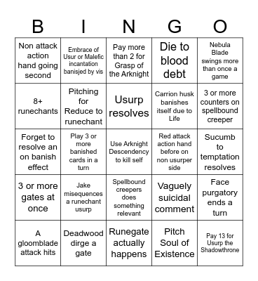 Jake Playing Viscerai Bingo Card