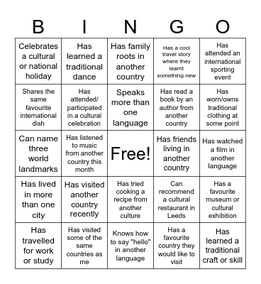 Find someone who... Bingo Card