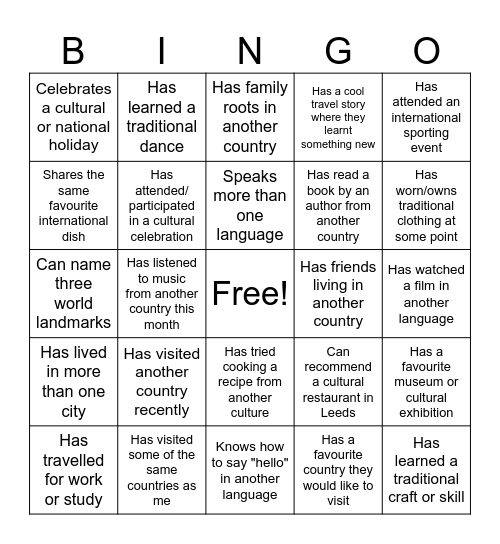 Find someone who... Bingo Card