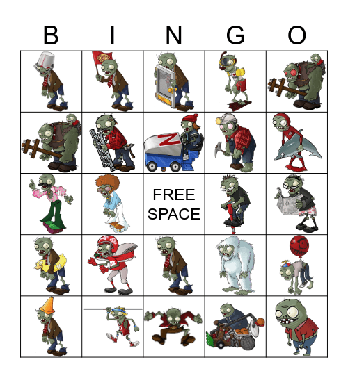 PVZ BINGO Card