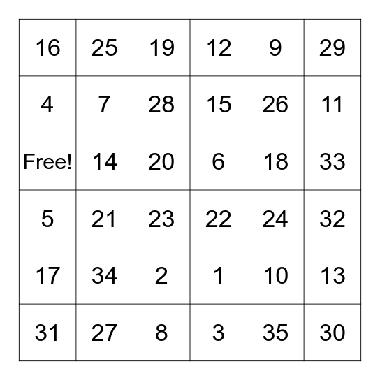 The Ship Inn Bingo Quiz Bingo Card