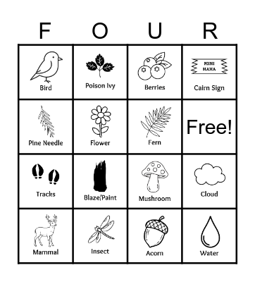 Manatoc Cub Hike Connect Bingo Card