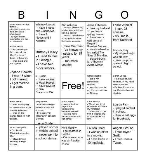 2026 Fairway Truth and Lies Bingo Card