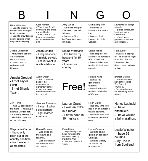 2026 Fairway Truth and Lies Bingo Card