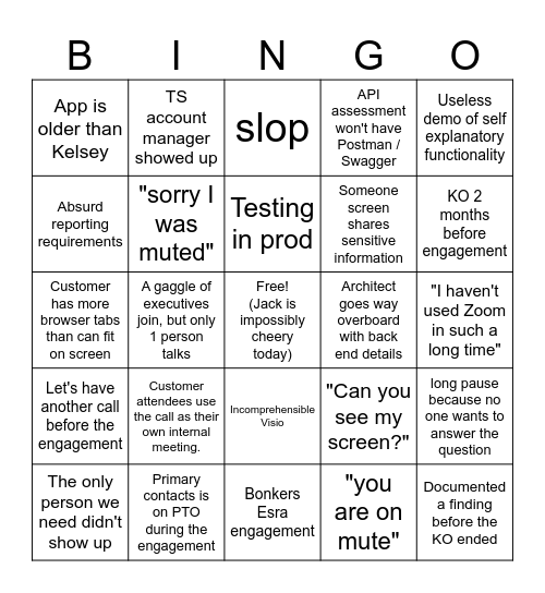 Appsec KO Bingo Card