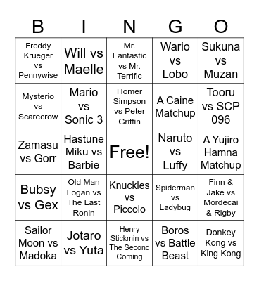 DB 27 Predictions Bingo Card