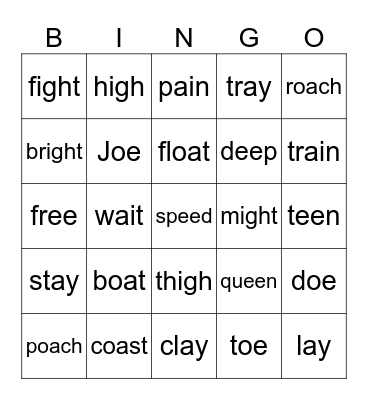 Skill 6 Bingo Card