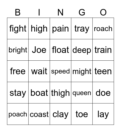 Skill 6 Bingo Card